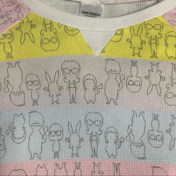 NWOT! BOB’S BURGERS Striped Thermal PAJAMAS SLEEP SET!BRAND NEW Lost tag @ store - Picture 13 of 14